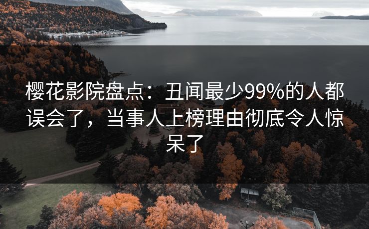 樱花影院盘点：丑闻最少99%的人都误会了，当事人上榜理由彻底令人惊呆了
